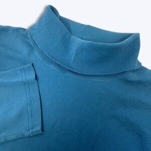 Duluth Trading Co Women's 2XL Teal Aqua Blue Pullover Turtleneck Cotton Knit Top